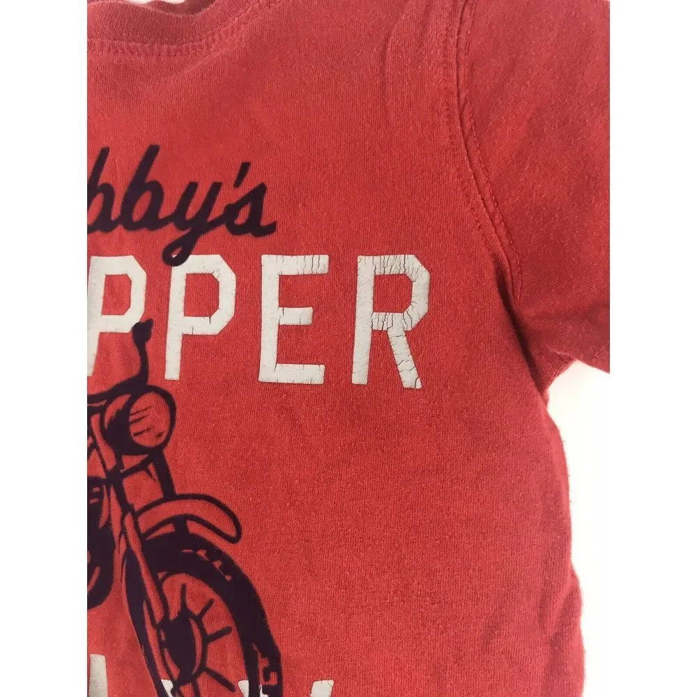 Carter's Boys Cotton Shirt‎ Bobby's Chopper Rally Motorcycle 18 Mo Red